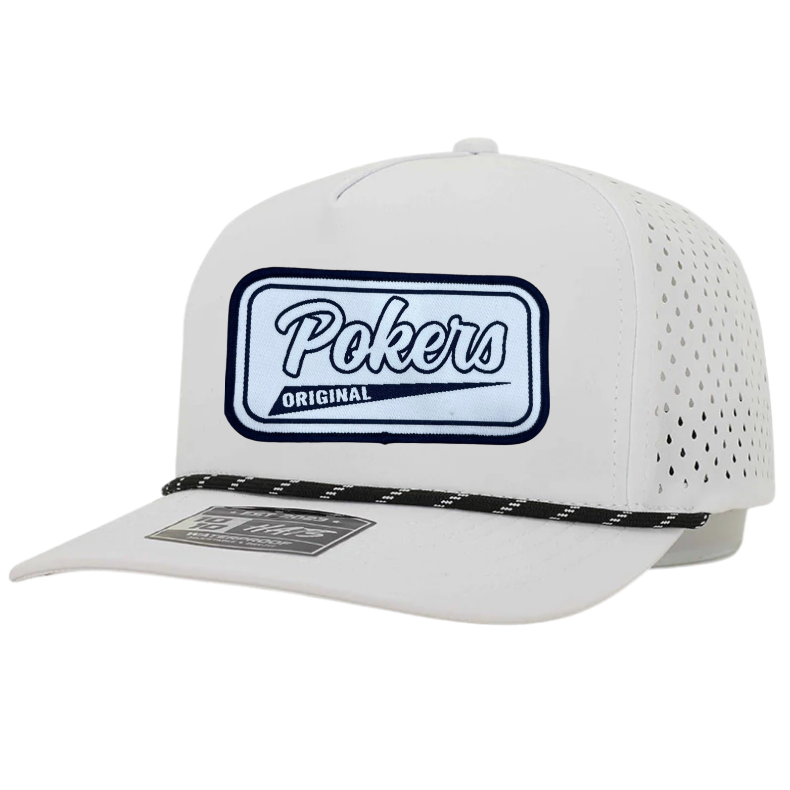 POKERS 5-PANEL WHITE ROPE PATCH HAT