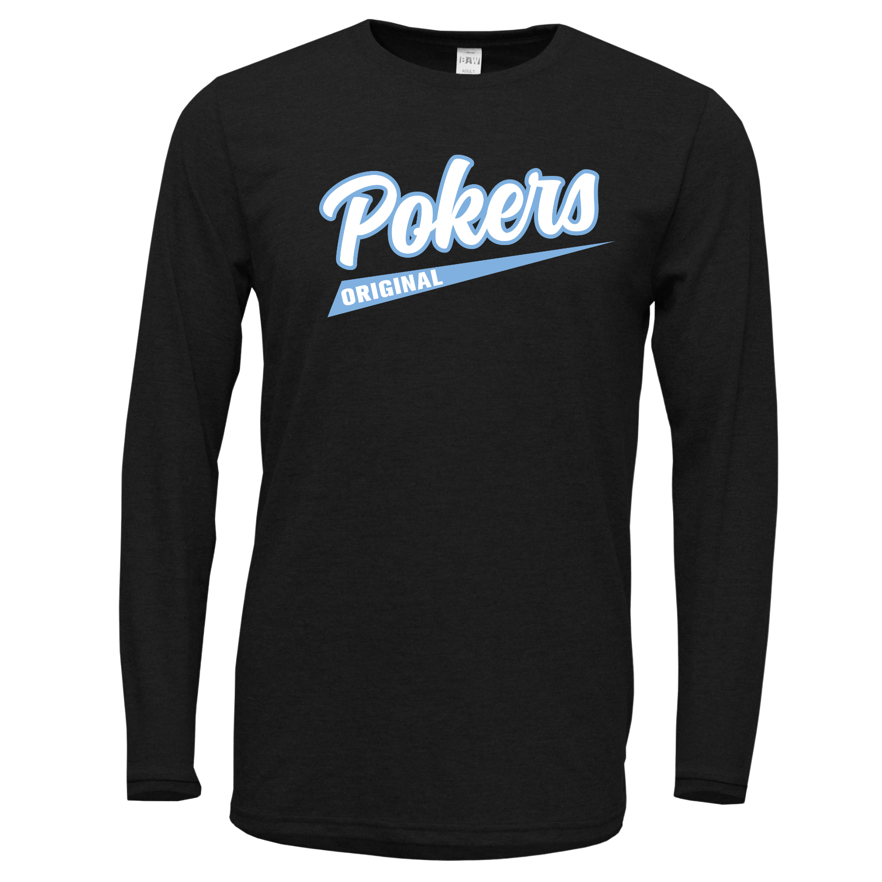 POKERS Script Black Poly-Blend Long Sleeve Shirt