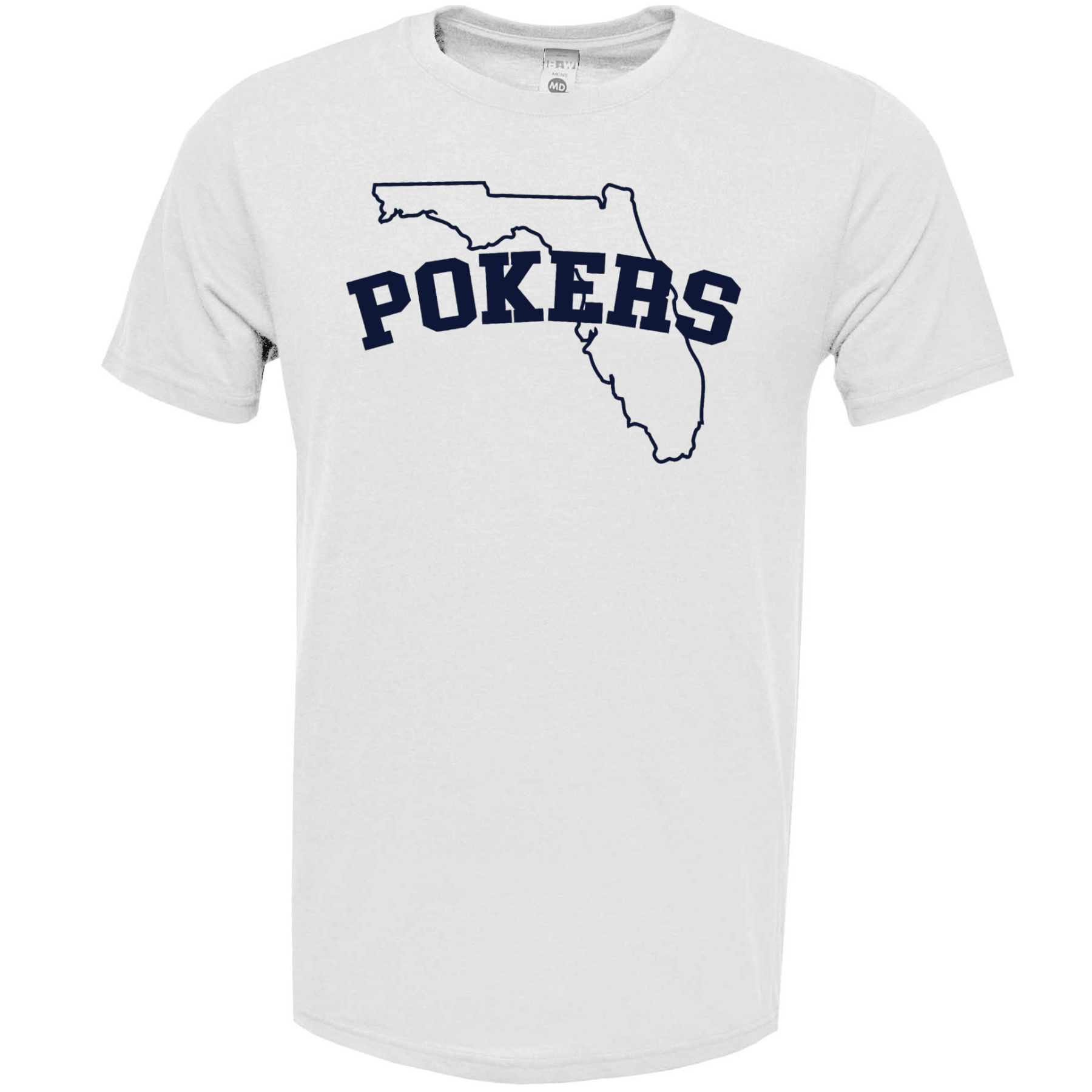 POKERS State White Poly-Blend Short Sleeve Shirt