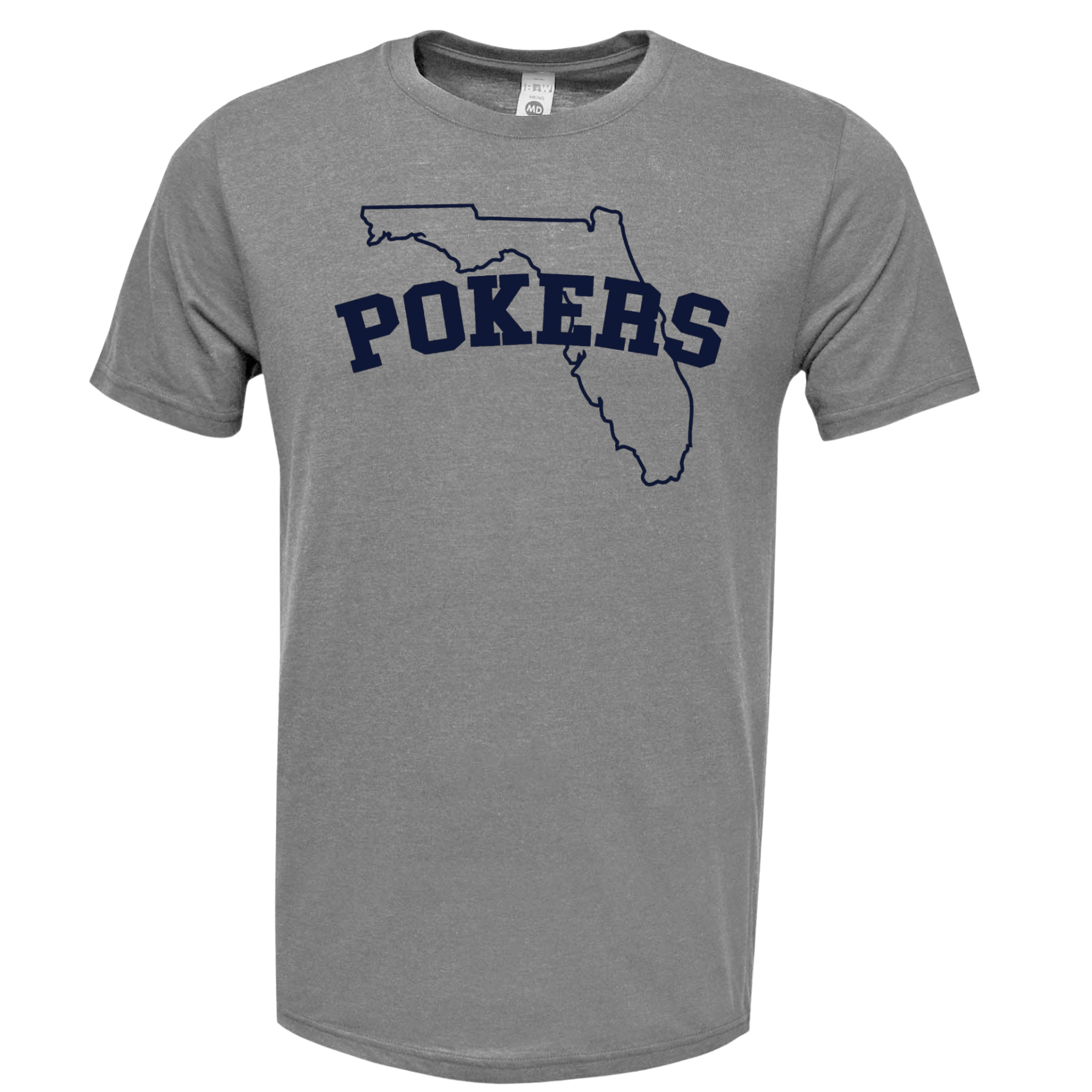 POKERS State Grey Poly-Blend Short Sleeve Shirt