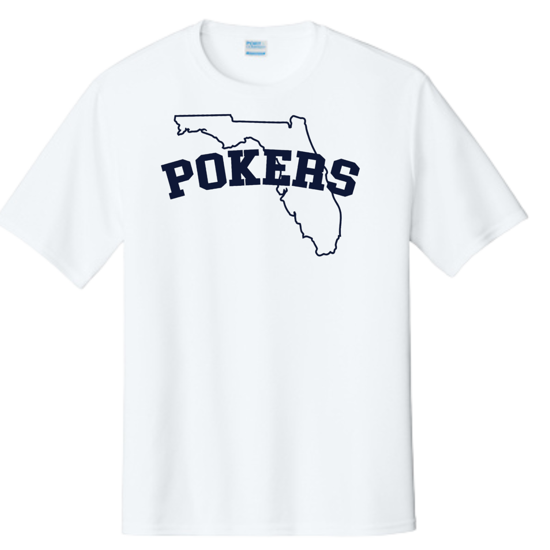 POKERS State White Dri-Fit Short Sleeve Shirt