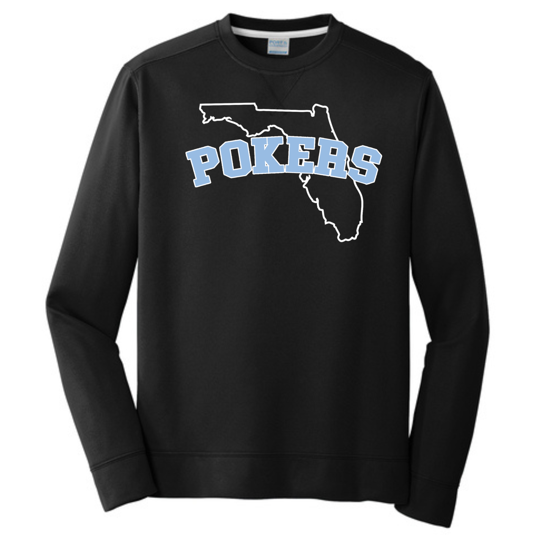 POKERS State Black Performance Crew Neck Sweat Shirt