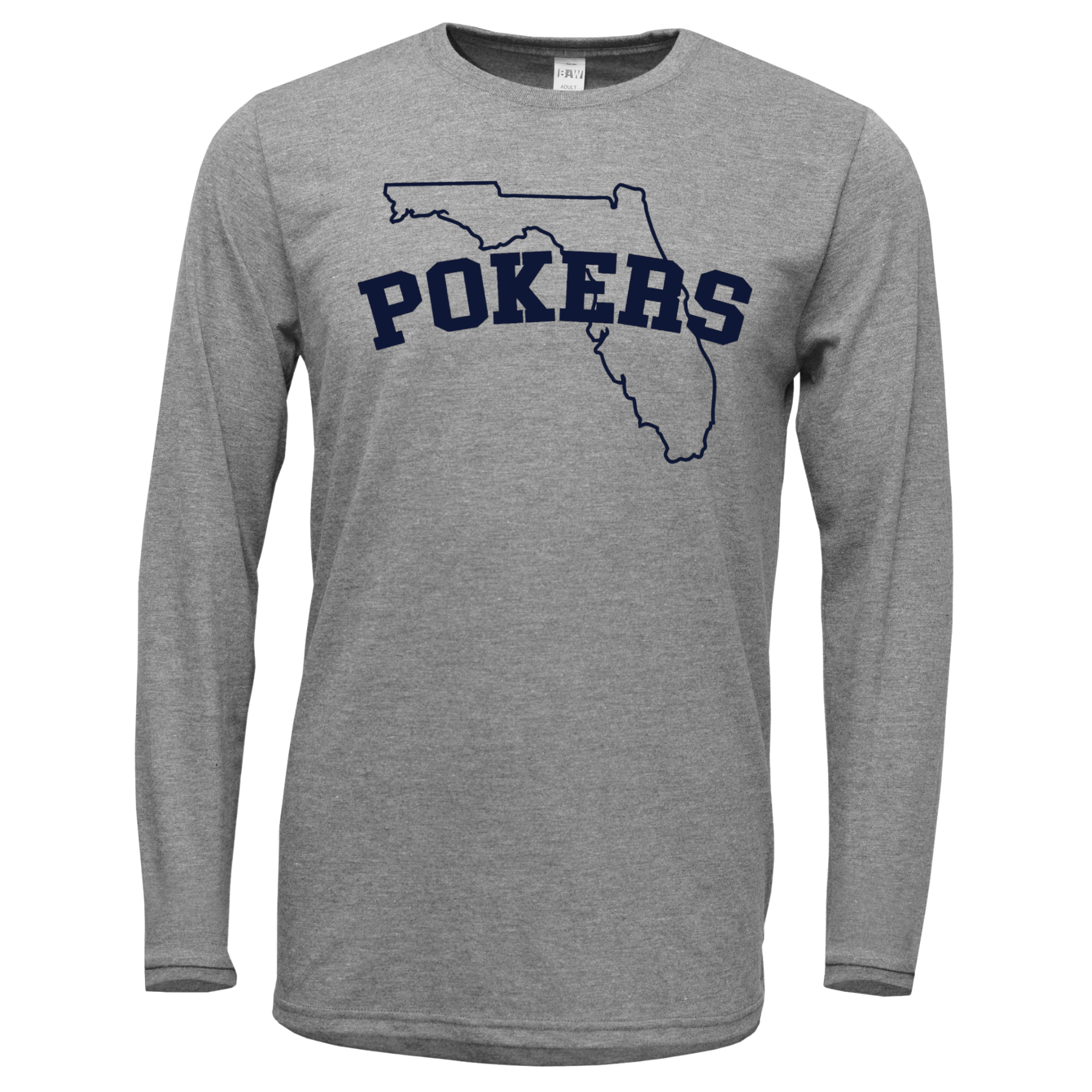 POKERS State Grey Poly-Blend Long Sleeve Shirt